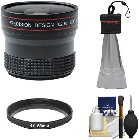 Precision Design 0.20x HD High Definition Fisheye Lens with Cleaning & Accessory Kit for Canon EOS M Digital Cameras