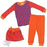 Little Miss Matched Orange and Purple Cotton Pajamas for Toddlers and Girls