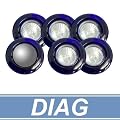 DIAG Kippspot Einbauleuchten Set mit Bewegungsmelder 5x20W GU5.3 (50mm), blau