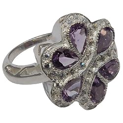 Romantic Valentines Gifts Sterling Silver Amethyst Ring US Size 6 (rng353)