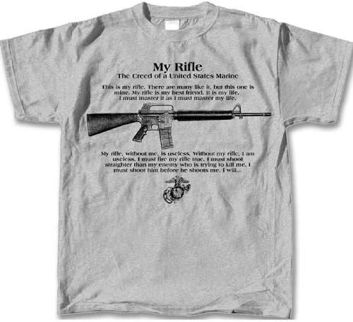 USMC My Rifle Creed Mens T-shirt-Sports Gray-xl