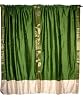 2 Lime Green Ivory Border Artsilk Sari Drapes Panels Curtains Rod Pocket 83