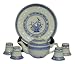 Search : Oriental blue and white rice pattern miniature tea set - porcelain
