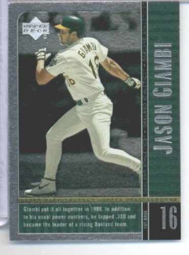2000 Upper Deck Legends Baseball Card # 8 Jason Giambi Oakland Athletics Mint Condition- Shipped In Protective ScrewDown Display Case!