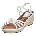 Clarks Women's Twill Sandal,White,10 M