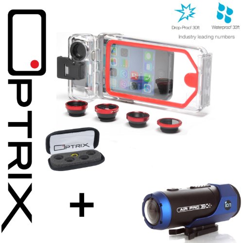 Optrix Photo ProX Waterproof and Mountable Case for Apple   iPhone® 5 & 5S with Wide Angle Fisheye, 2x Telephoto, Macro, and 0 � Underwater Lens Housing iPhone   Case (Sports Action WiFi Camcorder) On Sale