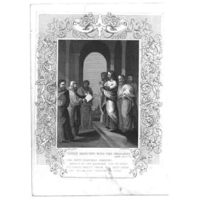 Bible Religieuse le Christ d'�criture sainte de Religion Biblique Contestant Avec des Pharisiens Pchrist Antique Contestant Avec le PRI Antique de Pharisiens