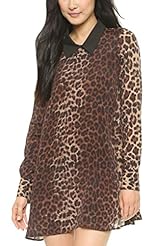 Sexy Slit Chiffon Short Leopard Print Mini Dress 