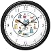Cartoon Cat Collage Cat - JP - Wall Clock by WatchBuddy Timepieces (Slate Blue Frame)