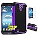 Galaxy Mega 6.3 I9200 Case, [Non-Slip] [Slim Perfect-Fit] [Drop Protection] [Shock-Absorption] [Impact Resistant] Hybrid Dual Layer Mega 6.3 Case, [Hard Plastic with TPU/ Soft Silicone] Protective Case Rubber Bumper Slim Cover Case for Samsung Galaxy Mega 6.3 I9200 + Screen Protector (Purple)