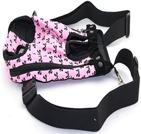 HSS Cute Dog Front Carrier Pet Backpack Dog Legs Out Mesh Cat Bag（pink and Small）