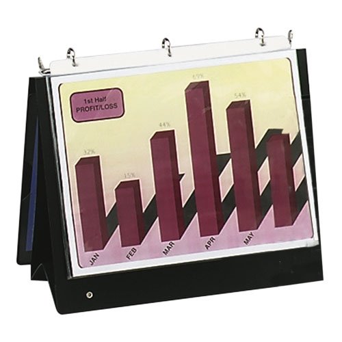 Vertical Easel Ring Binder For 11 X 81/2 Sheets. 1 Rings, Black