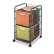 Safco Onyx  Mesh File Cart with 2 File Drawers, Black (5212BL)