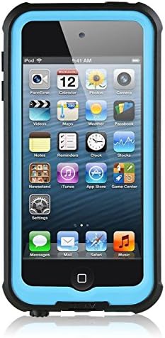 Waterproof Case for iPod 6/5, Goproof Heavy Duty Protective Case with Kickstand and Built-in Screen Protector for iPod Touch 5th / 6th Generation (Aqua Blue)