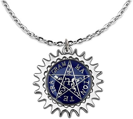 Black Butler Ciel Eye Blue Star Rotating Necklace