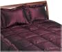 Aeolus Down Faux Silk Full/Queen 3-Piece Down Comforter Set, Purple