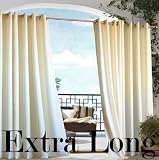 Natural Gazebo Solid Grommet Top Indoor Outdoor 108in Long Curtain Panel