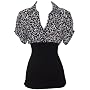 Leopard Sheer Chiffon Black and White Ruffle Top