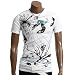 Doublju Mens Twinkling Printing short Tshirts WHITE M (W52L)