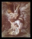 Johann Heinrich F���ssli (Reiter attacked by giant snake) White Wood-Mounted Art Poster Print - 13