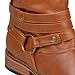 Brinley Co. Womens Regular and Wide-Calf Knee-High Ankle-Strap Riding Boot