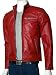 Men's Elegant Red Biker Leather Jacket, Small