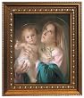 Mary with Child in Wood Frame with Golden Trim, 11.25" x 13.25" - MADE IN ITALY