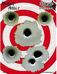 Automotive Parts and Accessories: Bullet Holes in Metal - 4 Pack of Stickers / Decals (Sticker / Decal / Bullethole) on 1 Sheet! - Square Deal Recordings & Supplies