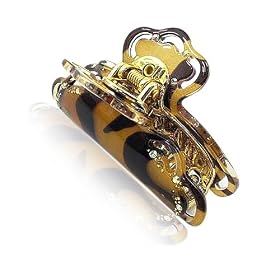 Gold Animal Pattern Zebra Crystal Polished Jaw Hair Accessory Clip Fashion