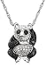 Sterling Silver Black and White Diamond Panda Pendant, (0.33 cttw)