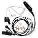 abcGoodefg® 3' 2-Wire Covert Acoustic Tube FBI Earpiece Headset Mic for Multi-PIN Motorola Two-Way Radio GP328 GP340 HT750 HT1250