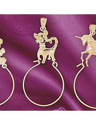 Dazzlers Solid 14k Gold Cat Holder Charm Pendant Available in three colors from jewelsberry (weights: 1.9 grams only)