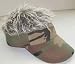 Billy Bob Flair Hair Green Camo Visor with Gray Hair