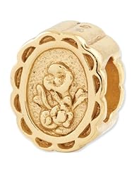 Reflection Beads Silver Gold Plated Pansy Cameo Flower Bead