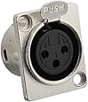Seismic Audio SAPT239 XLR Female Nickel Plated Panel Mount Connector - Fits Series D Pattern Holes Pro Audio