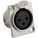 Seismic Audio SAPT239 XLR Female Nickel Plated Panel Mount Connector - Fits Series D Pattern Holes Pro Audio