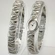NICOLET Women's Silver-Tone Austrian Crystals Watch and Bracelet Two Piece Set. Model: NC-4002W