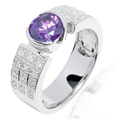 Rafaela Donata Argento Classico Damen-Ring 925 Sterlingsilber Zirkonia violett 50 60800065