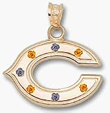 1/2 3 Stone Sapphire Pendant -Choose from 14K/10K, Stainless Steel or Gold Plated