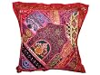Beaded Zardozi Vintage Sari Decorative Red Floor Pillow Cushion Covers