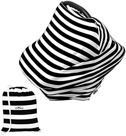 Layma Stretchy Multi-Use Baby Car Seat Cover/Car Seat Canopy, Nursing Cover/Breastfeeding Cover, Grocery Cart Cover, High Chair Cover, Baby Friendly Fabric, 360 Coverage, Unisex Design.