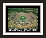 Large Spartan Stadium Michigan State Spartans Aerial Framed Print - Black Double Mat