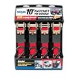 Highland 9210500 Red 10' x 1" Ratchet Tie Down , 300 pound Load Capacity- Set of 4