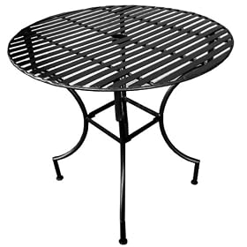 PTC Home and Garden Park Round Table with 2-Inch Umbrella Holder, Black by PTC Home & Garden
