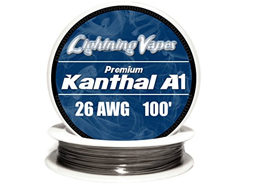 Genuine Lightning Vapes Kanthal 26 Gauge AWG A1 Wire 100ft Roll 0.40386 mm 3.21 Ohms/ft Resistance