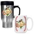 Baltimore Orioles MLB Stainless Steel Travel Mug & Gameball Ceramic Mug Set - Primary Logo by Great American Products