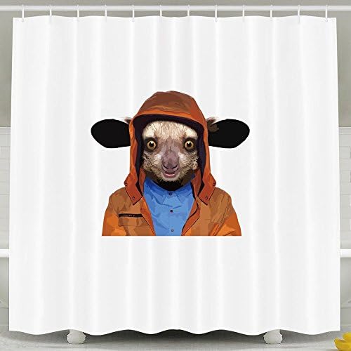 Protect Wildlife Aye-Aye 72*78inch Polyester Fabric Shower Curtains