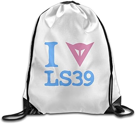 Custom I LOVE LS 39 Vintage Drawstring Bags White
