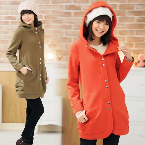 (ゴールドジャパン)Goldjapan コートミディアムアウター 長袖フード付き冬物可愛い
