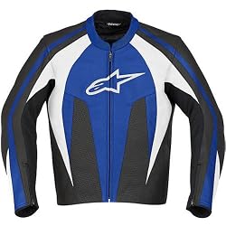 Alpinestars Stunt Men's Leather Street Bike Motorcycle Jacket - Blue